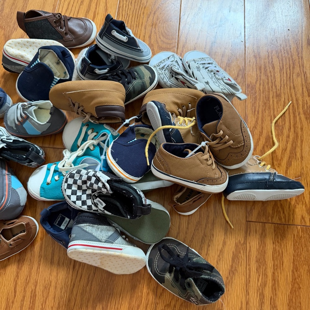 Huge lot baby boy kids Vans Kids Black & White Checkered Slip-On Sneakers shoes - Picture 4 of 7